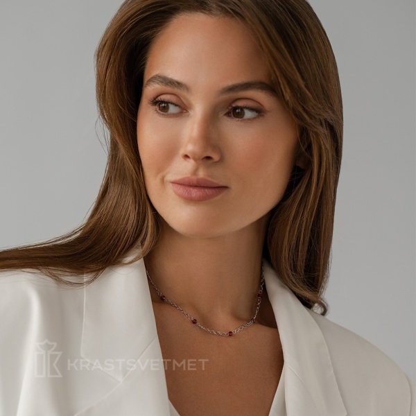 Колье из серебра с гранатом